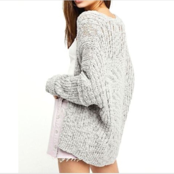 Free People Sweaters - NWT Free People Gray Fun Times Cardi Sweater Med